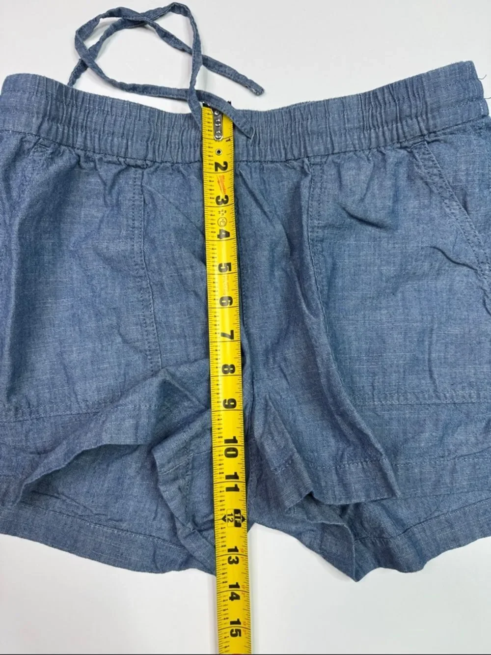 J.Crew Cotton Blue Chambray Stretch Wasit Shorts Size Small